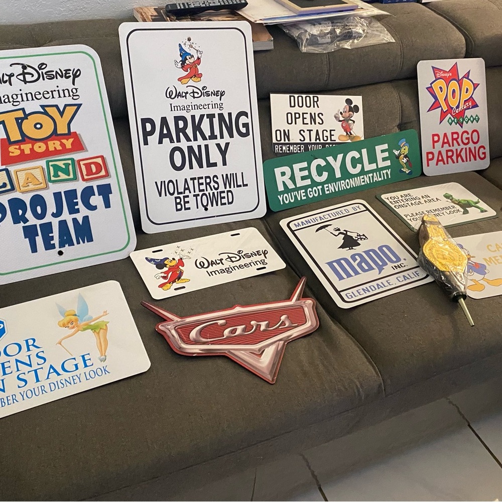 Disney prop signs. Authentic from Walt Disney World.